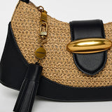 Woven Contrast Shoulder Bag - Infinity Raine