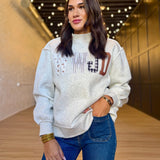 WWJD Embroidered Patchwork Sweatshirt - Infinity Raine