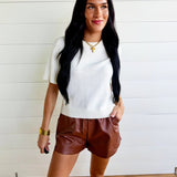 Year-Round Essential Soft Sweater Top with Raglan Sleeves In Ivory - Infinity Raine