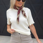 Year-Round Essential Soft Sweater Top with Raglan Sleeves In Ivory - Infinity Raine