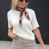 Year-Round Essential Soft Sweater Top with Raglan Sleeves In Ivory - Infinity Raine