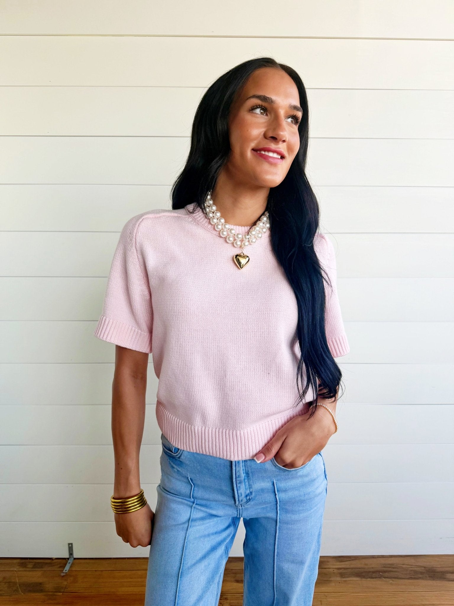 Year-Round Essential Soft Sweater Top with Raglan Sleeves In Peony Pink - Infinity Raine