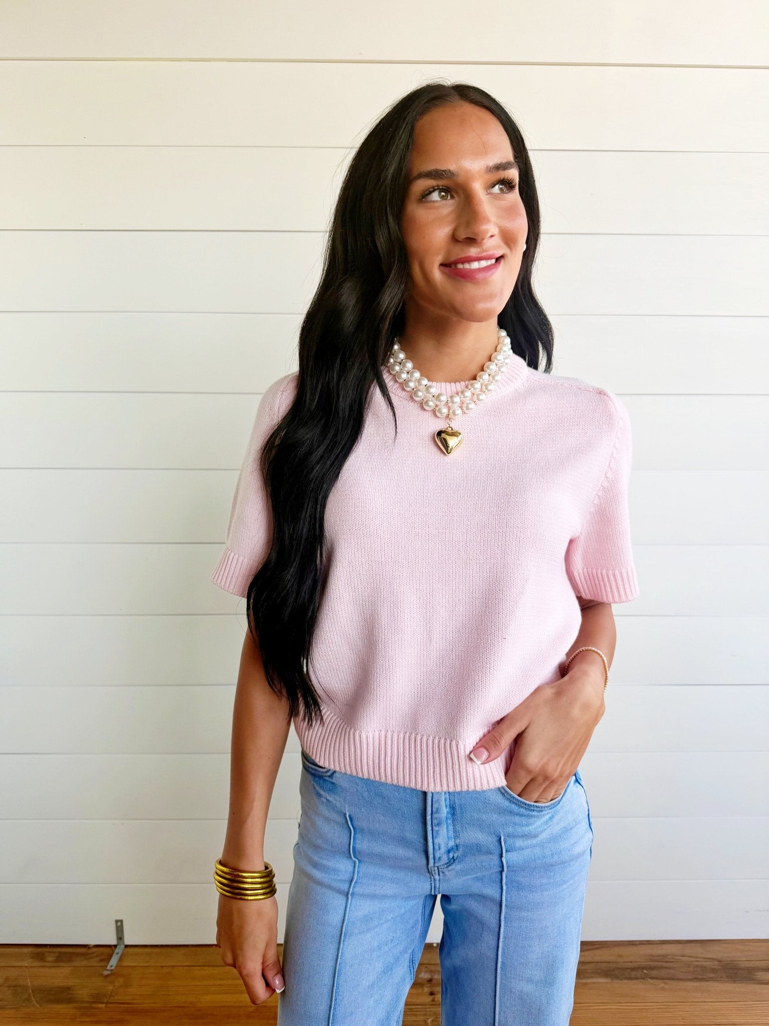 Year-Round Essential Soft Sweater Top with Raglan Sleeves In Peony Pink - Infinity Raine