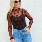ZENANA Tops - Blouses All Over Lace Top In Brown