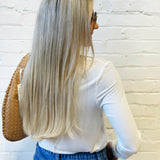 ZENANA Tops - Sweaters Flowy Round Hem Long Sleeve In Ivory