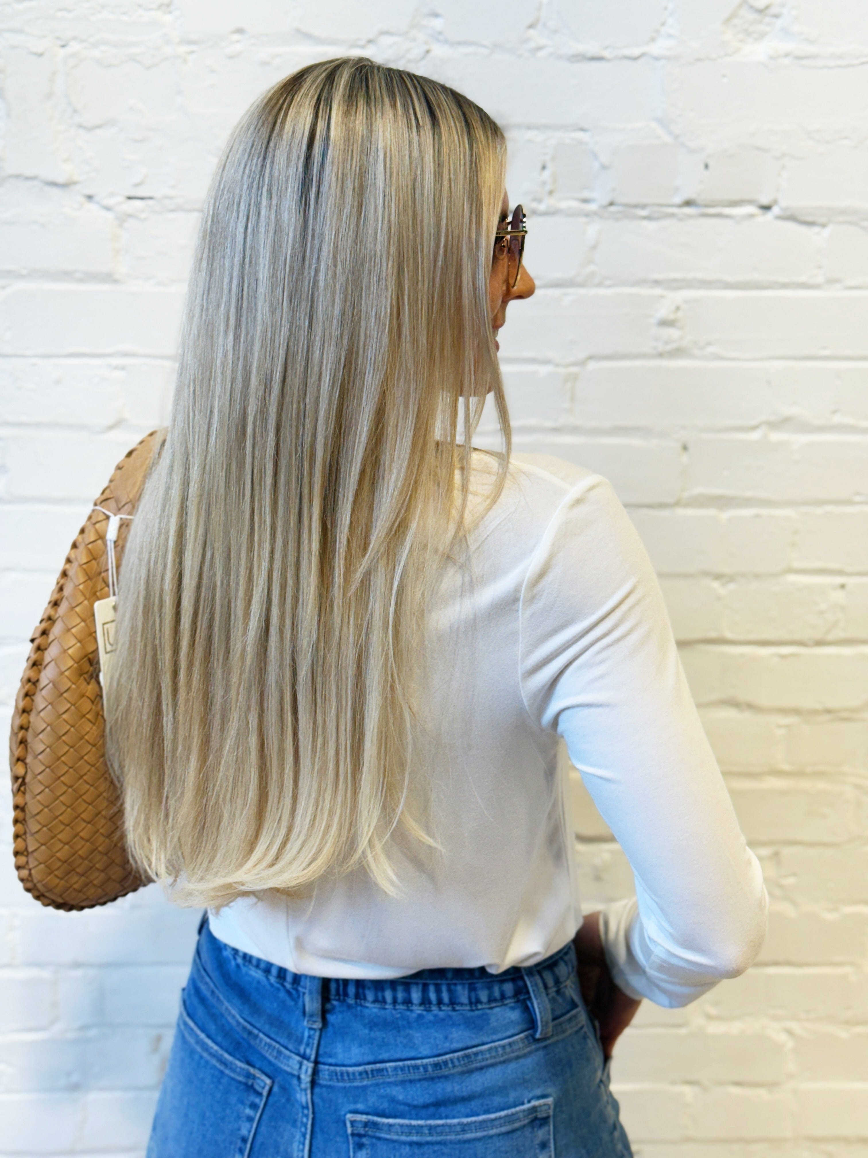 ZENANA Tops - Sweaters Flowy Round Hem Long Sleeve In Ivory