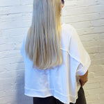 ZENANA Tops - Tees Exposed Seam Boxy Tee In White
